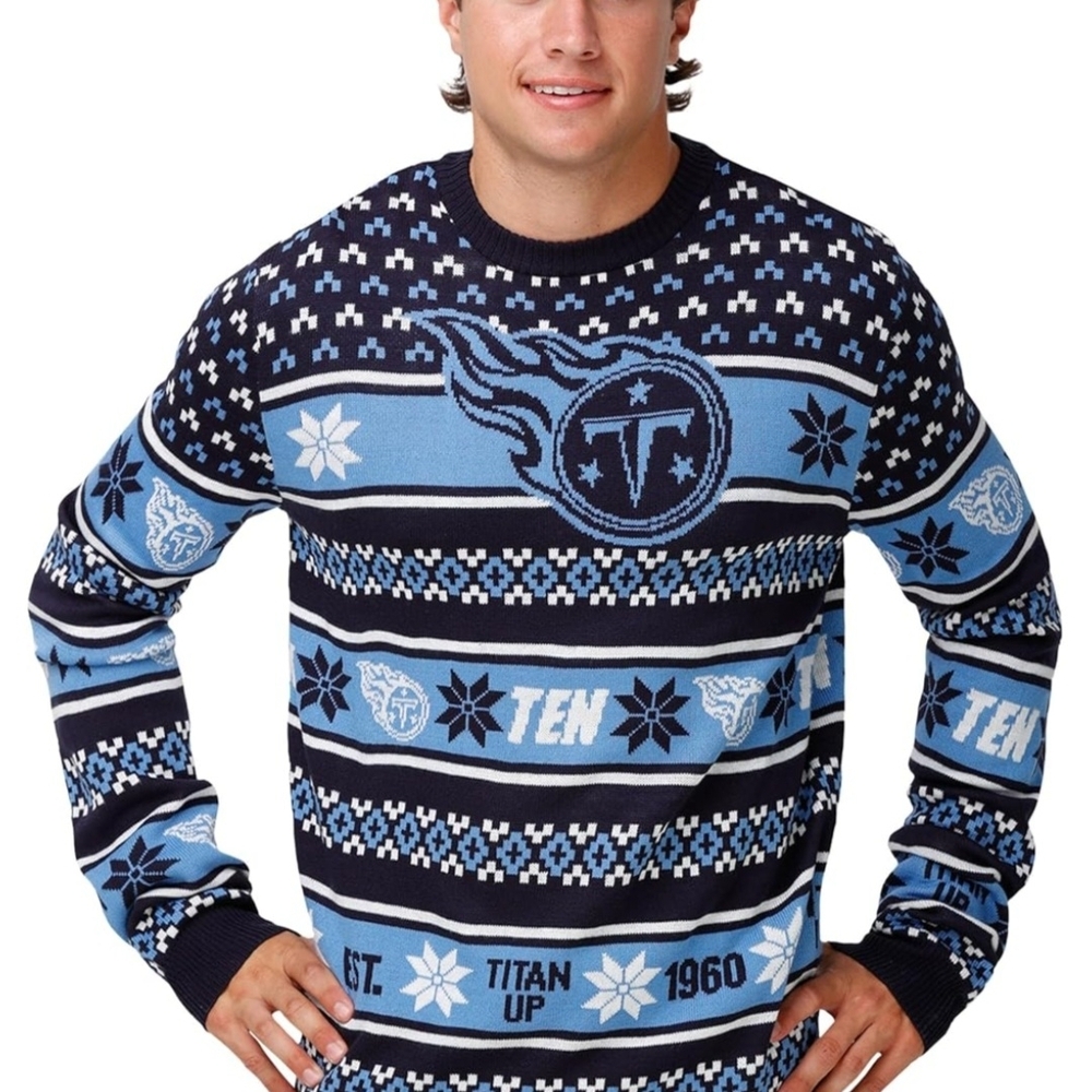 Tennesse Titans FOCO NFL Team Big Logo Ugly Sweater